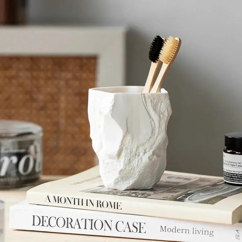 Toothbrush Cup - Nordic Ceramic Stone by House Of Avana