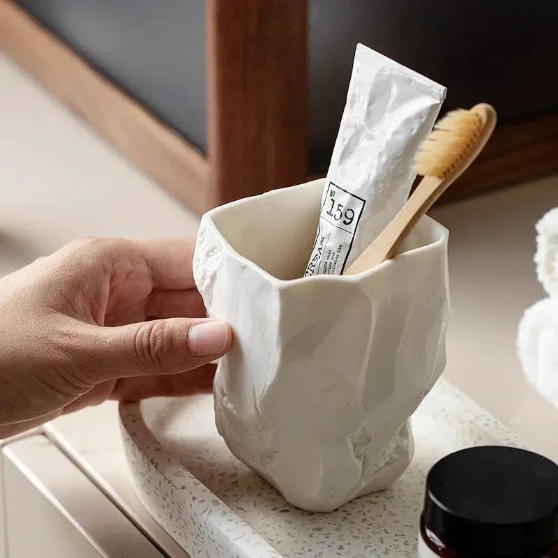 Toothbrush Cup - Nordic Ceramic Stone by House Of Avana