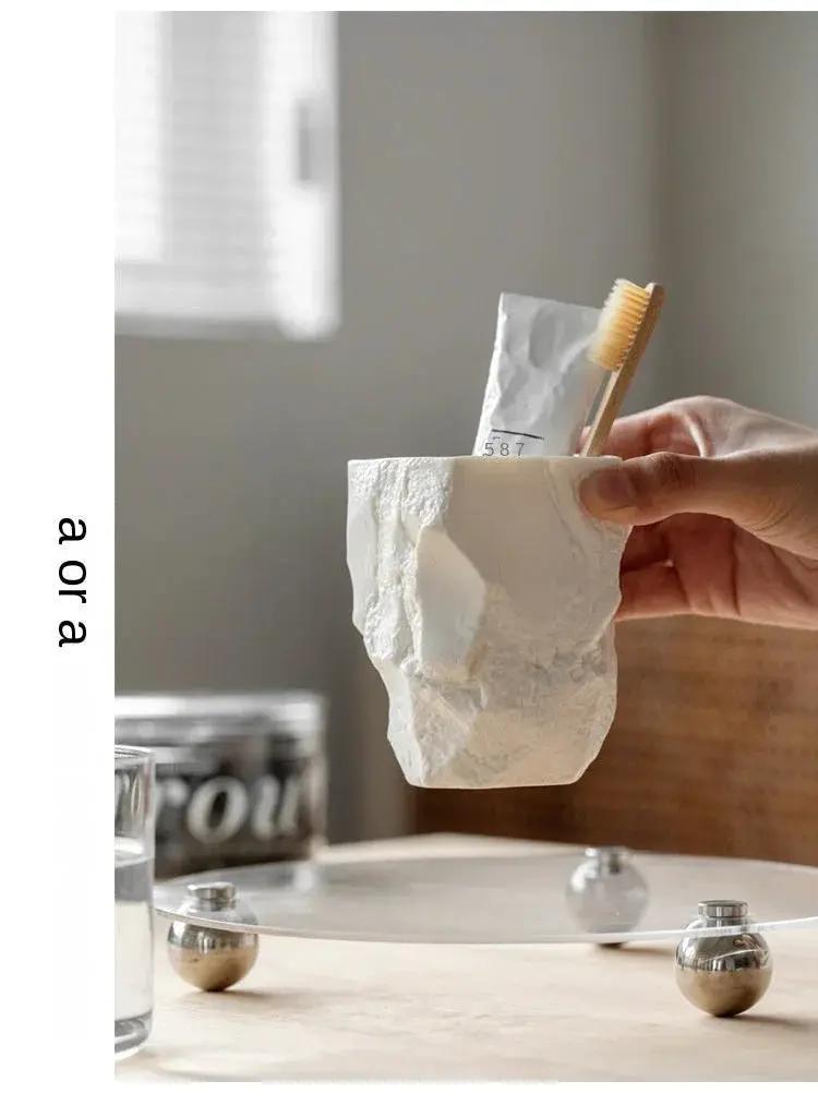 Toothbrush Cup - Nordic Ceramic Stone by House Of Avana