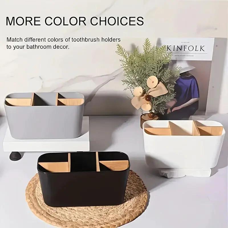 Toothbrush Holder - 5-slot Plastic Bathroom by House Of Avana
