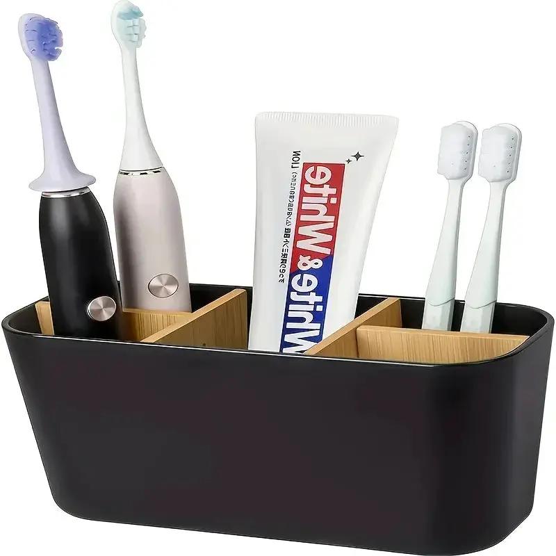 Toothbrush Holder - 5-slot Plastic Bathroom by House Of Avana