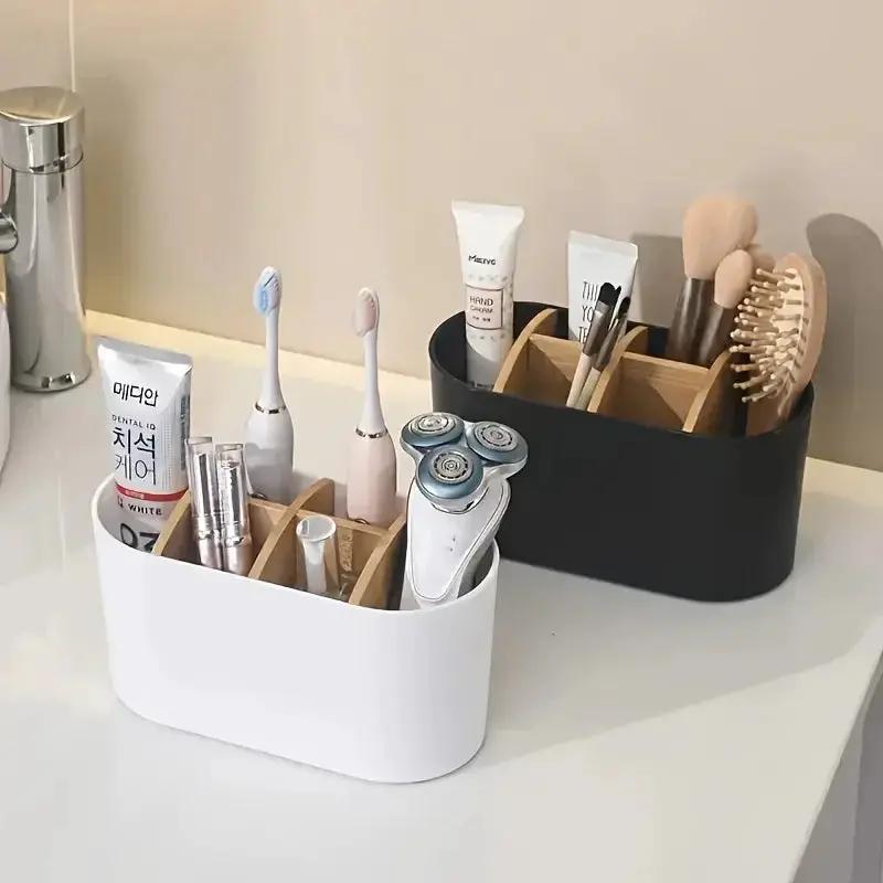 Toothbrush Holder - 5-slot Plastic Bathroom by House Of Avana