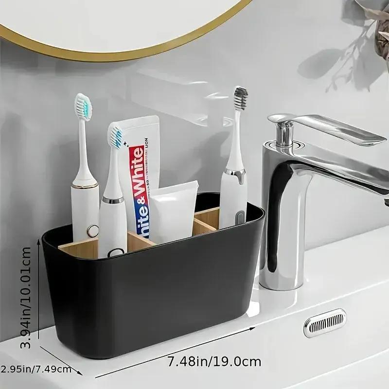 Toothbrush Holder - 5-slot Plastic Bathroom by House Of Avana