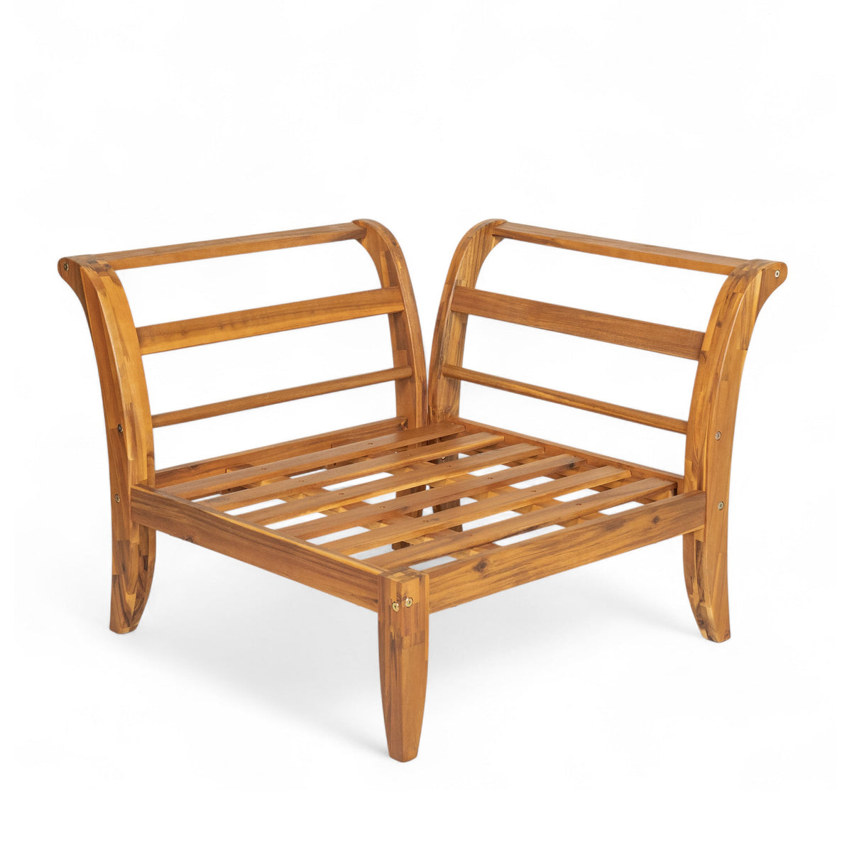 6 Piece Acacia Wood Outdoor Modular Sectional with Daybed - Teak Beige, photo 16 of 27
