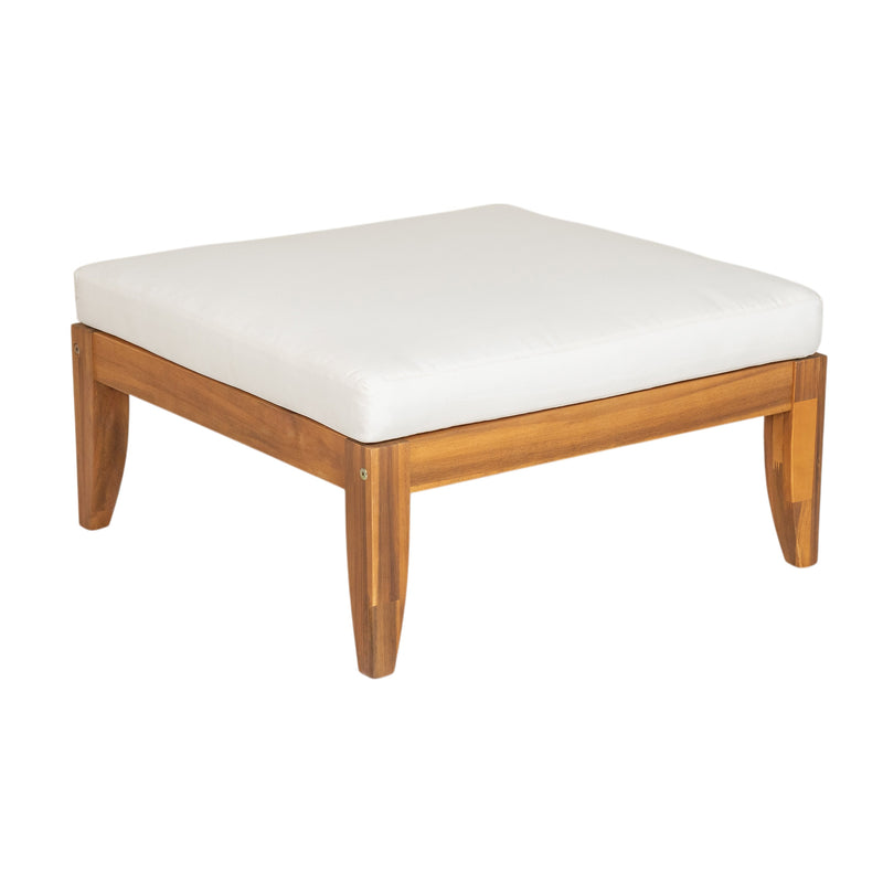 6 Piece Acacia Wood Outdoor Modular Sectional with Daybed - Teak Beige, photo 17 of 27