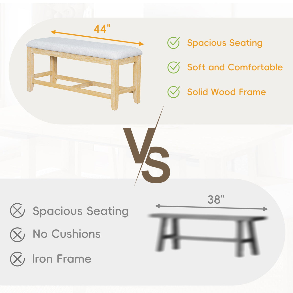 Artisanal 6-Piece Extendable Solid Wood Dining Set with Bench Seating, photo 10 of 10