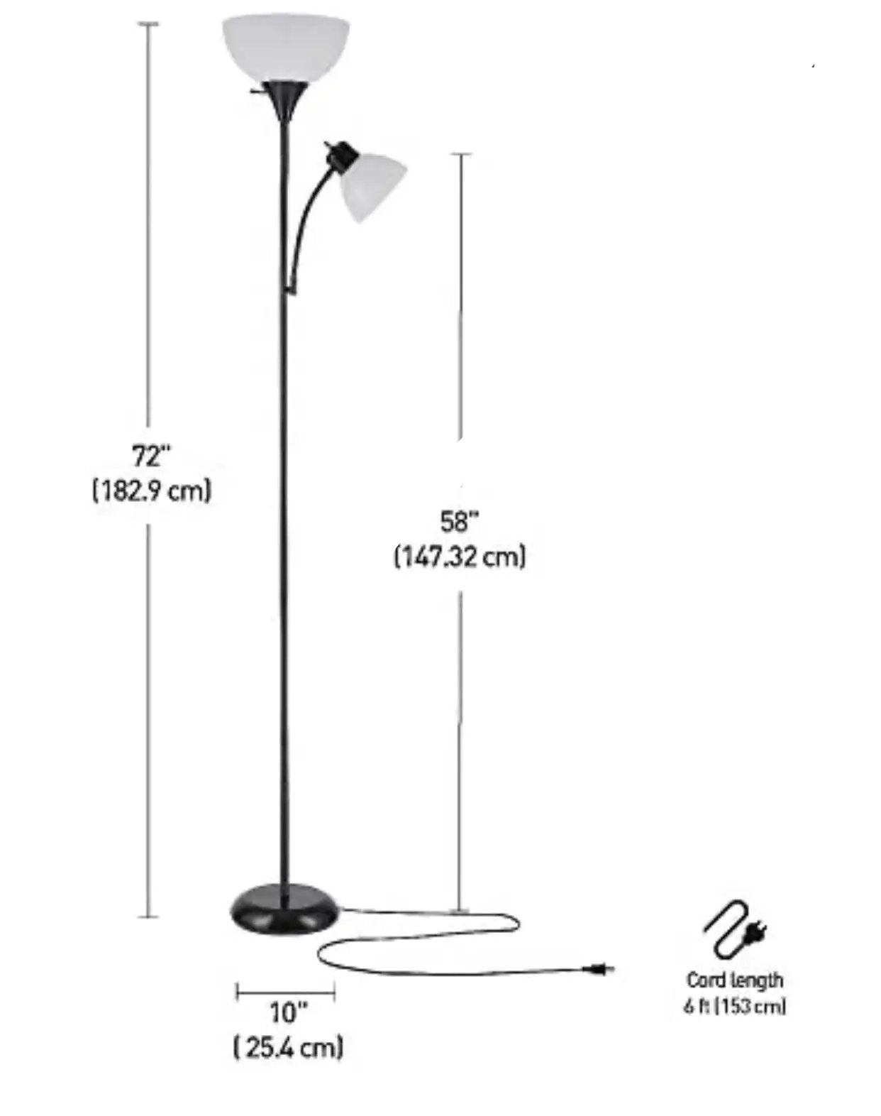 Torchiere Floor Lamp – High Brightness Torchiere Floor Lamp with 2 Reading Lights Lamps with Efficient LED by Outdoor Solar Outlet