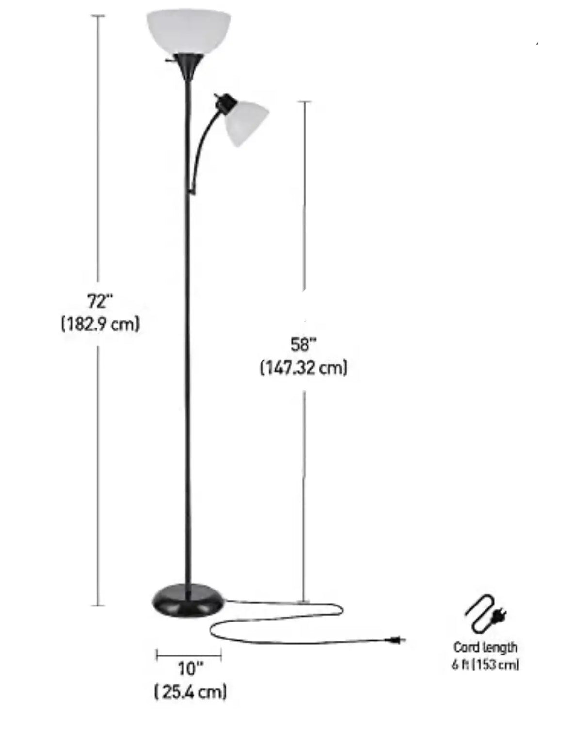 Torchiere Floor Lamp – High Brightness Torchiere Floor Lamp with 2 Reading Lights Lamps with Efficient LED by Outdoor Solar Outlet