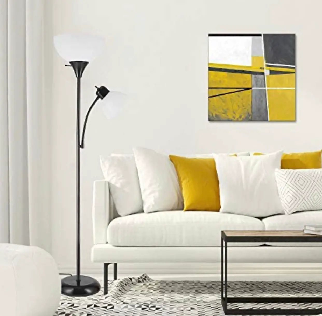 Torchiere Floor Lamp – High Brightness Torchiere Floor Lamp with 2 Reading Lights Lamps with Efficient LED by Outdoor Solar Outlet