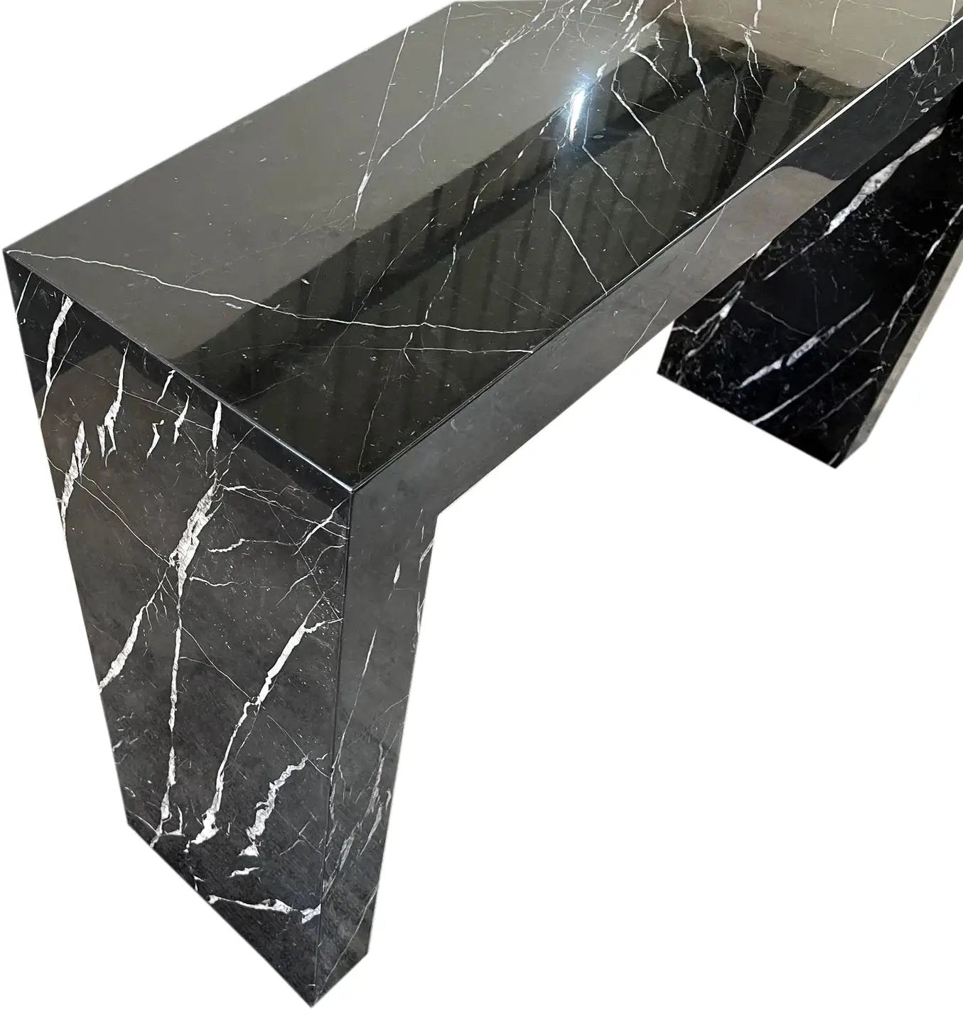 Black Marble Rectangular Console - Polished 40 Wide 12 Deep 30 by GobekDesign