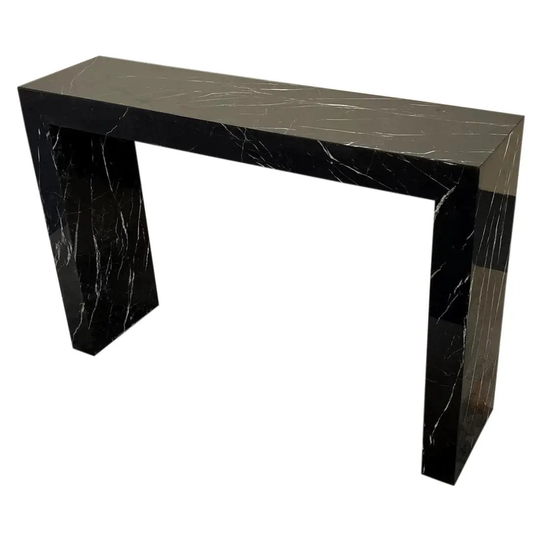 Black Marble Rectangular Console - Polished 40 Wide 12 Deep 30 by GobekDesign