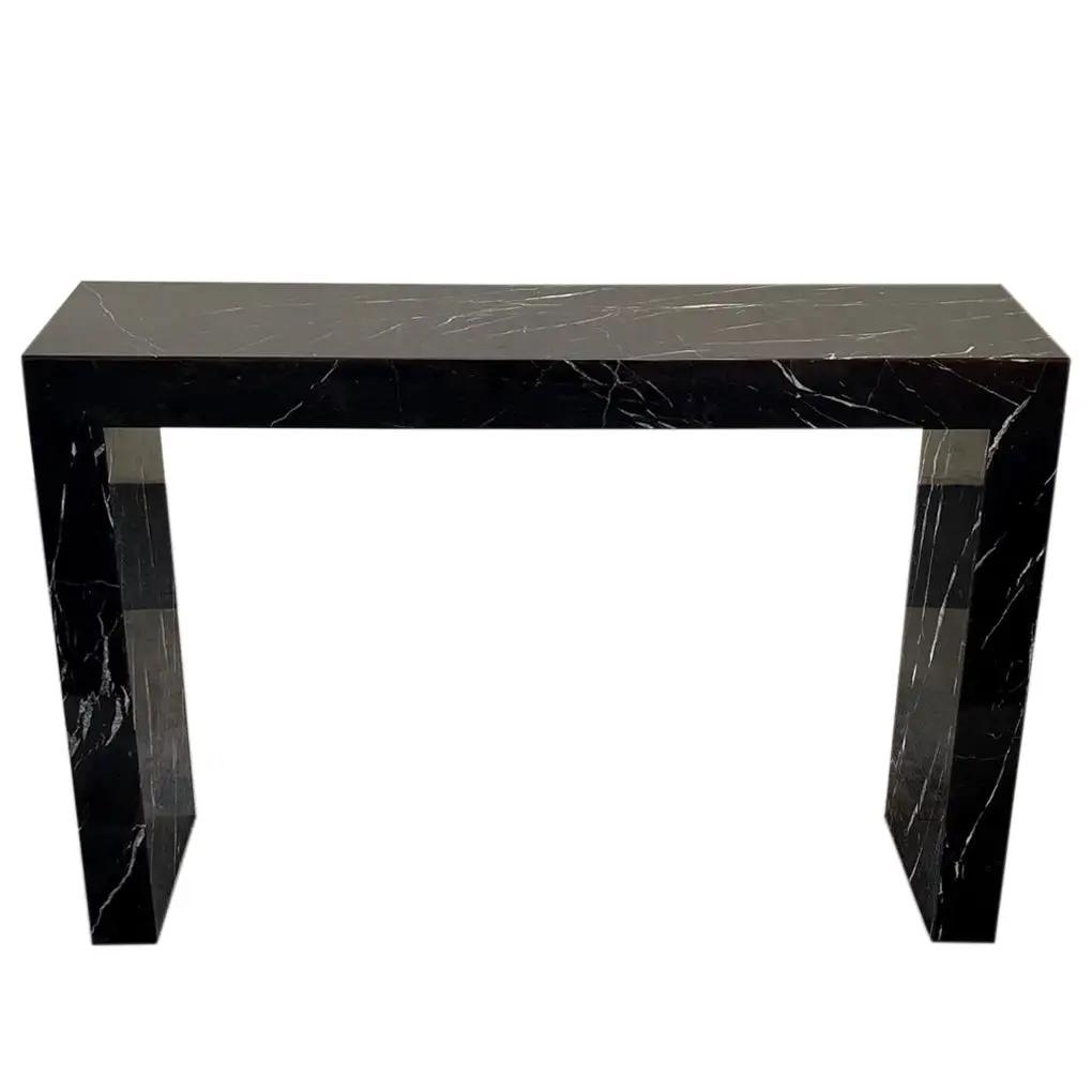 Black Marble Rectangular Console - Polished 40 Wide 12 Deep 30 by GobekDesign