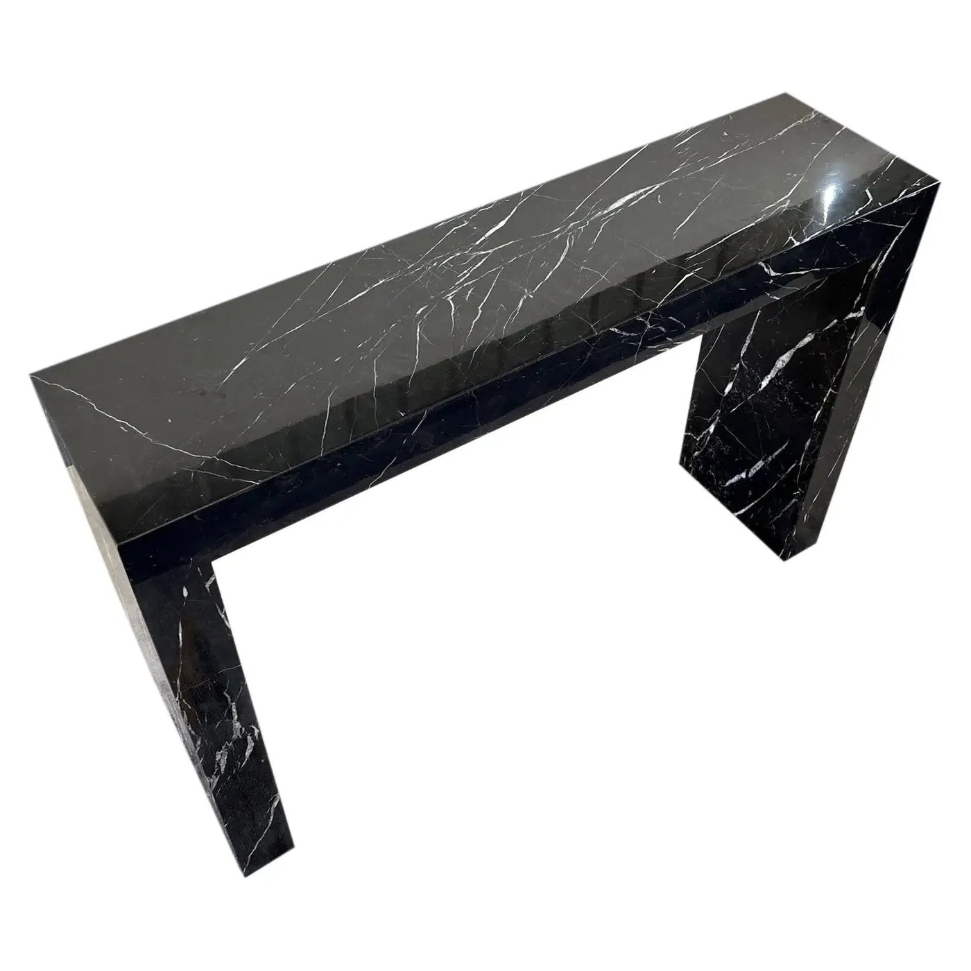 Black Marble Rectangular Console - Polished 40 Wide 12 Deep 30 by GobekDesign