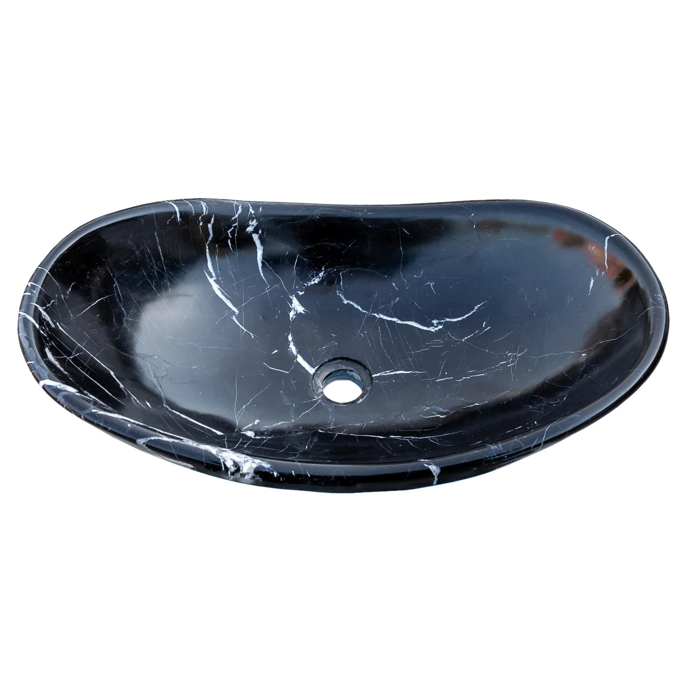 Black Turkish Marble Handcrafted Vessel Bathroom Sink - Above Counter Vanity Design by GobekDesign