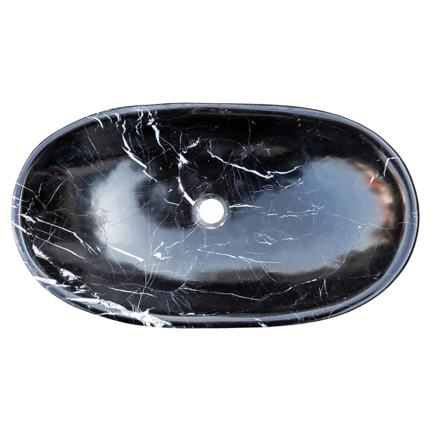 Black Turkish Marble Handcrafted Vessel Bathroom Sink - Above Counter Vanity Design by GobekDesign