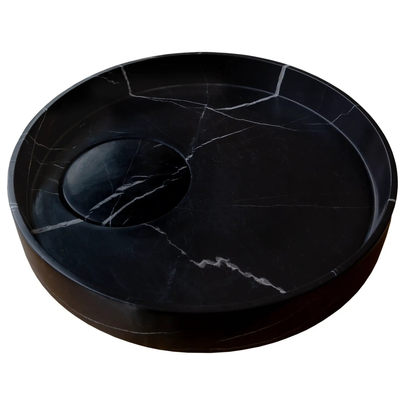 Black Marble Artistic Vessel Sink - Polished 17.5 x 6 Inches by GobekDesign