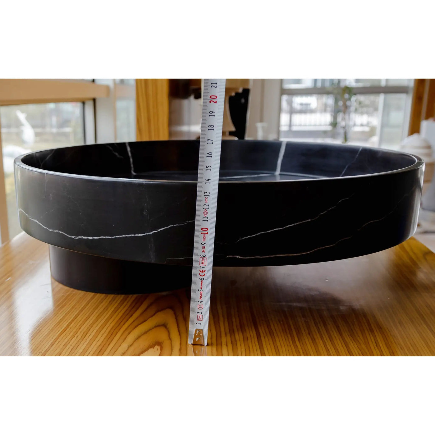 Black Marble Artistic Vessel Sink - Polished 17.5 x 6 Inches by GobekDesign