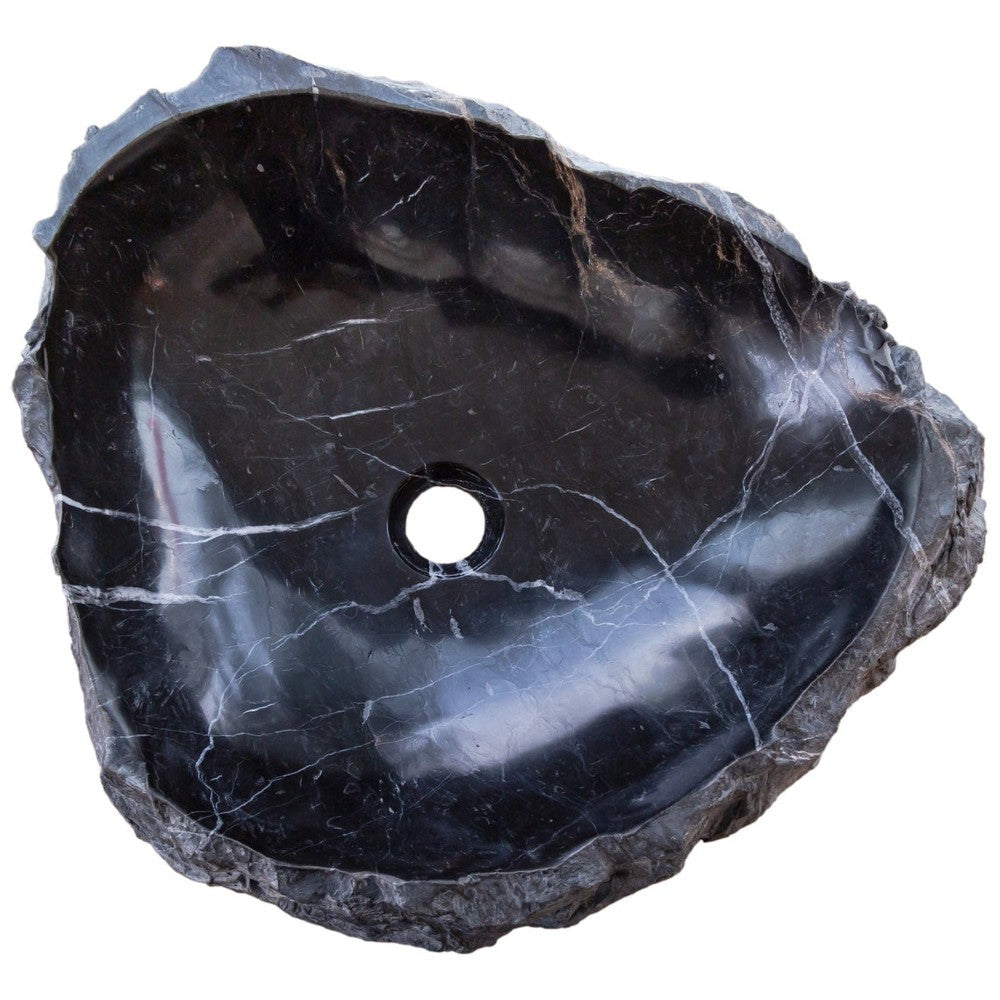 Toros Black Marble Natural Stone Vessel Sink (W)31" (L)23" (H)6" by GobekDesign