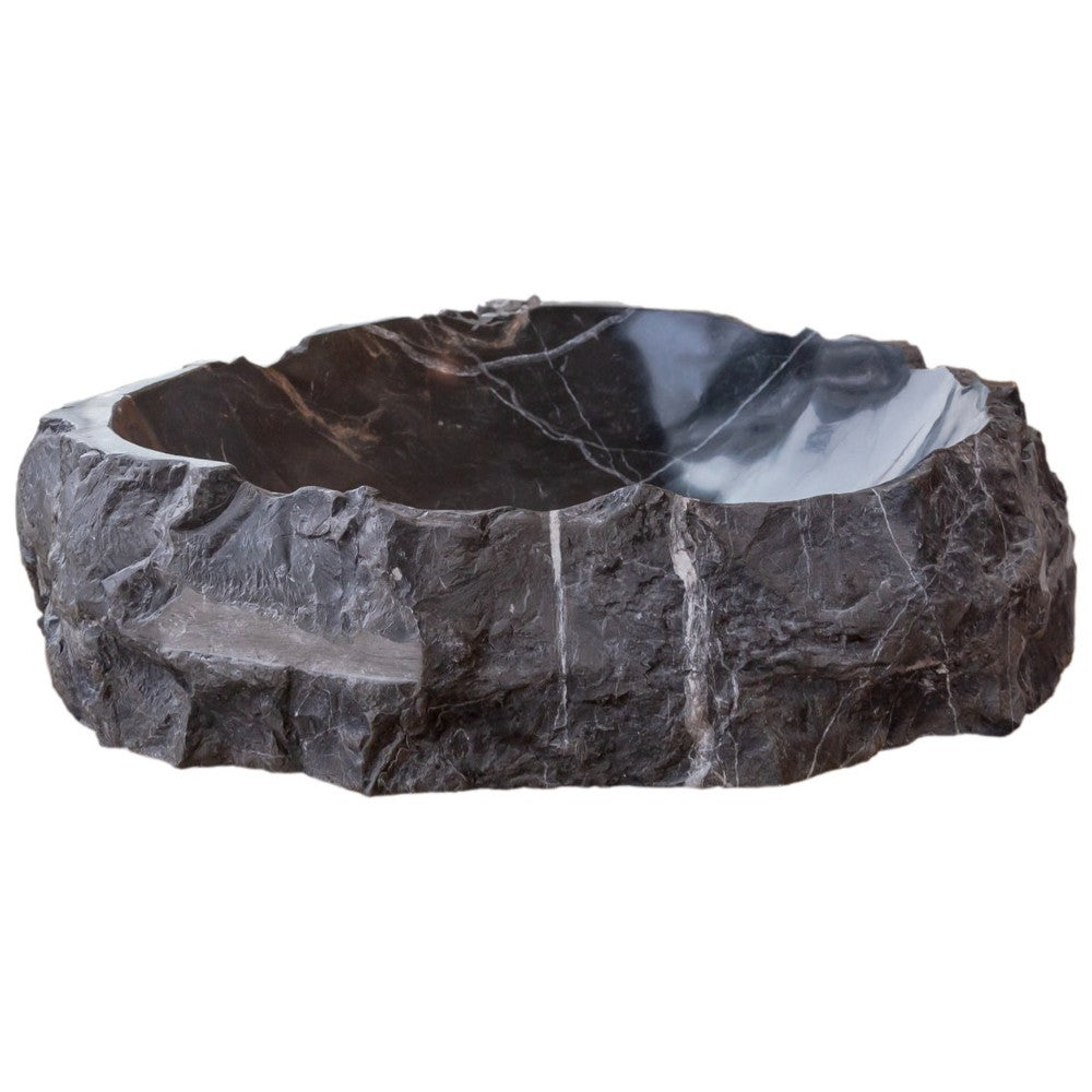 Toros Black Marble Natural Stone Vessel Sink (W)31" (L)23" (H)6" by GobekDesign