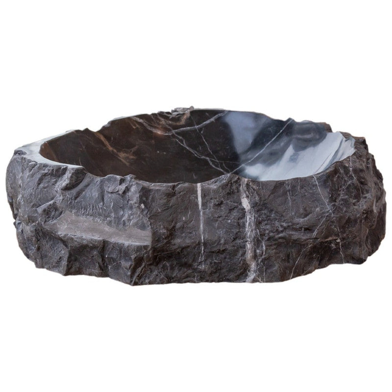 Toros Black Marble Natural Stone Vessel Sink (W)31" (L)23" (H)6" by GobekDesign