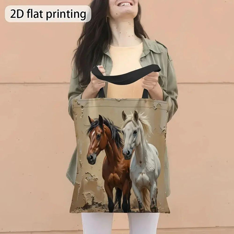 Tote Bag - Foldable Canvas Horse Design by House Of Avana