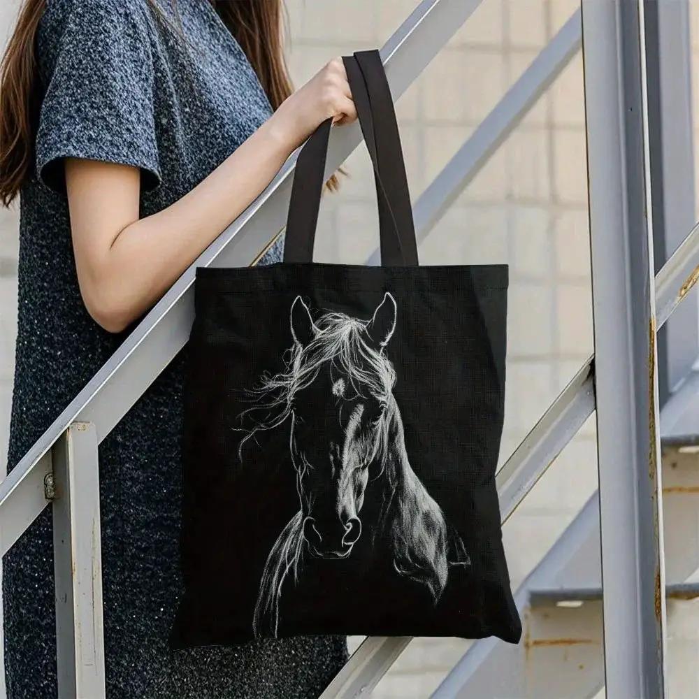 Tote Bag - Horse Print Cotton Large by House Of Avana