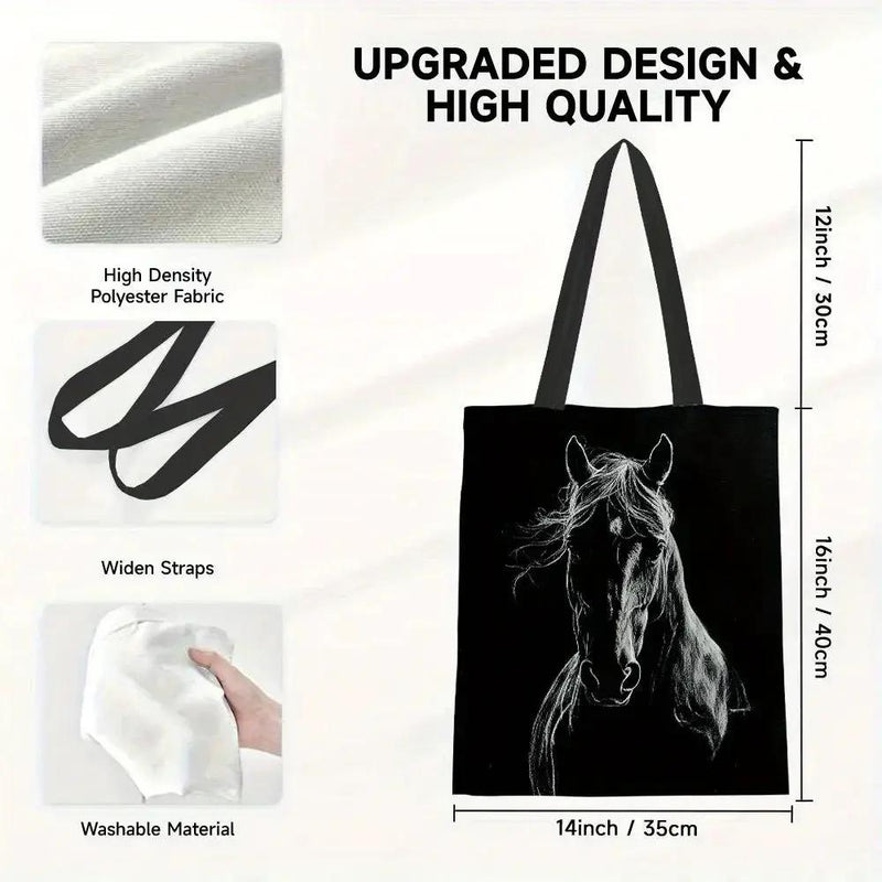 Tote Bag - Horse Print Cotton Large by House Of Avana
