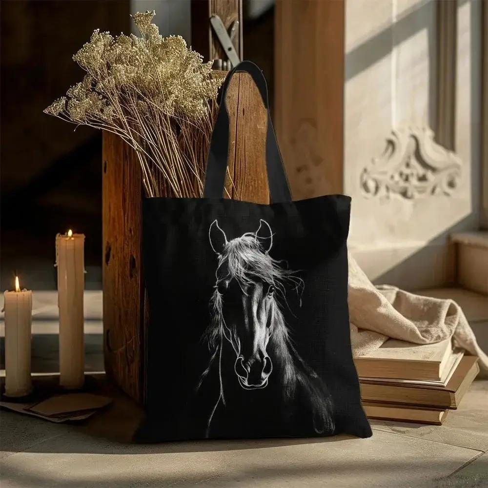 Tote Bag - Reusable Polyester Horse Print Large by House Of Avana