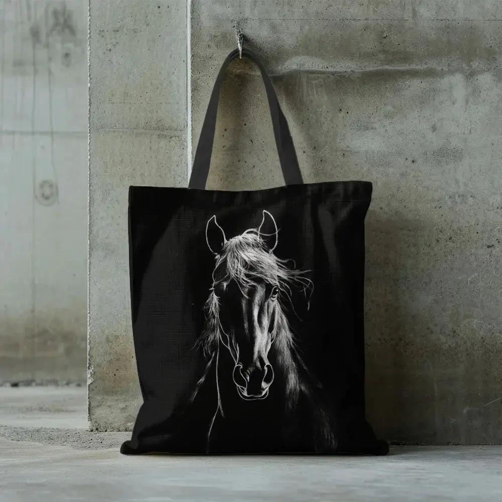 Tote Bag - Reusable Polyester Horse Print Large by House Of Avana