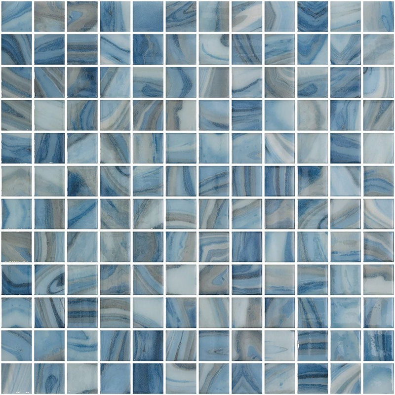 Tourmaline Blend Glossy 1x1 Glass Mosaics 12x18 Glass Glossy 12x18 Mosaics