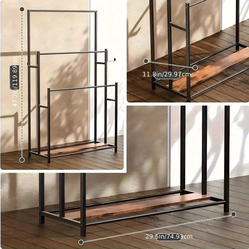 Towel Rack - 3 Tier Wooden 47 Inch by House Of Avana