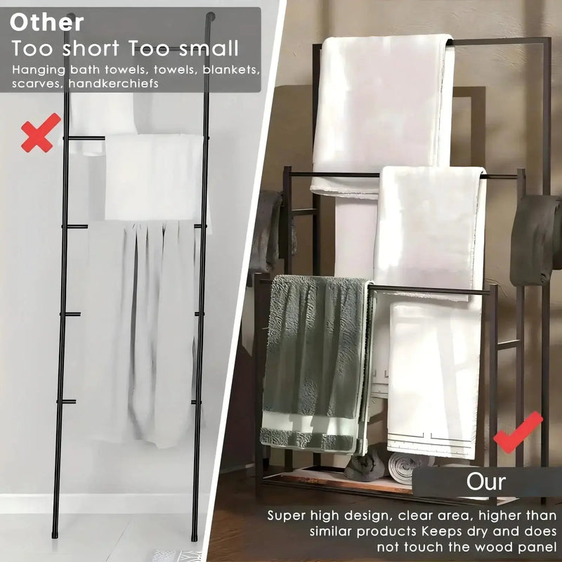 Towel Rack - 3 Tier Wooden 47 Inch by House Of Avana