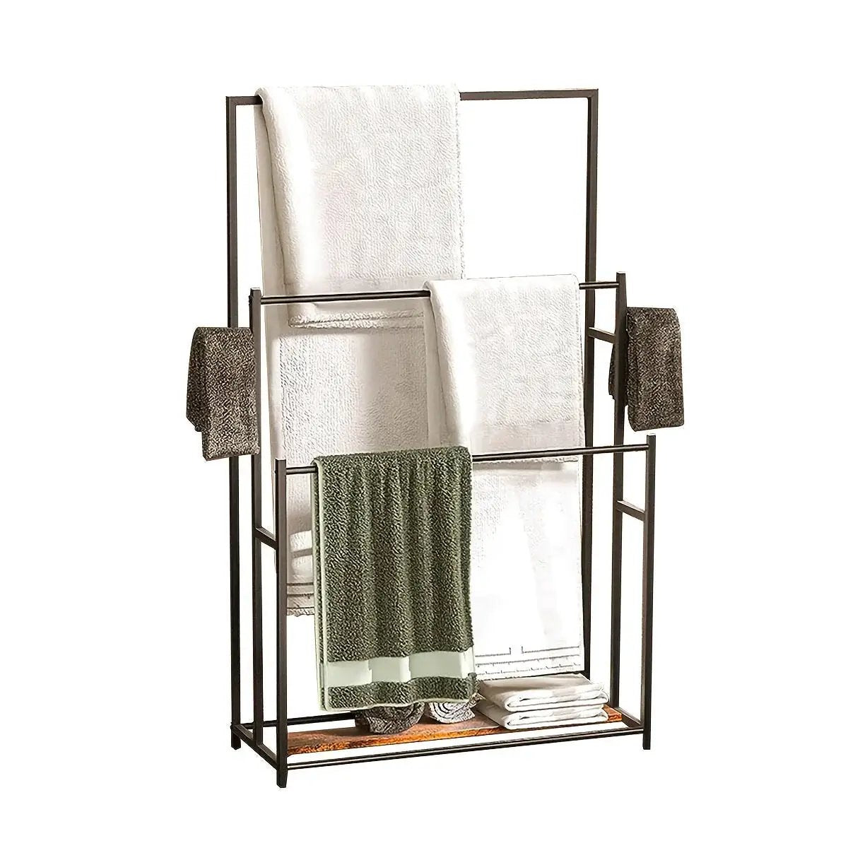 Towel Rack - 3 Tier Wooden 47 Inch by House Of Avana