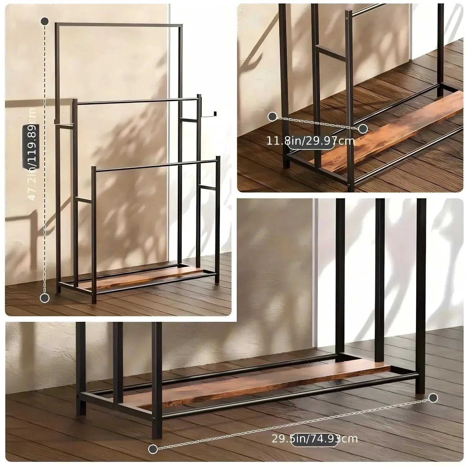 Towel Rack - 3 Tier Wooden 47 Inch by House Of Avana