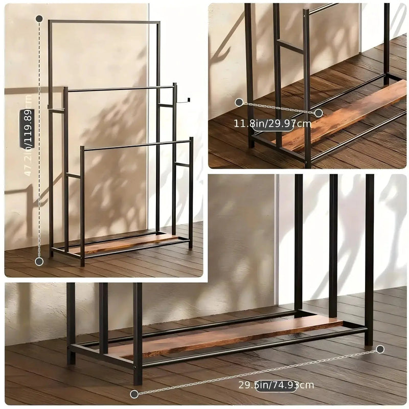 Towel Rack - 3 Tier Wooden 47 Inch by House Of Avana