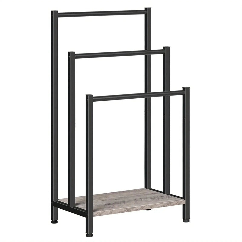 Towel Rack - Industrial Metal Black 3 Tier by House Of Avana