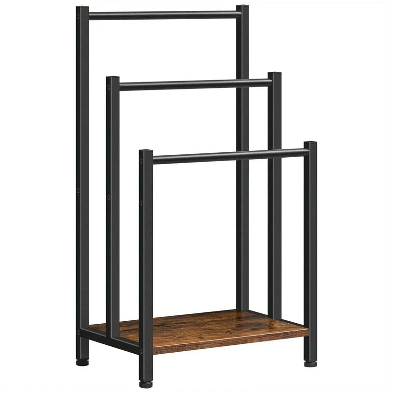 Towel Rack - Industrial Metal Black 3 Tier by House Of Avana