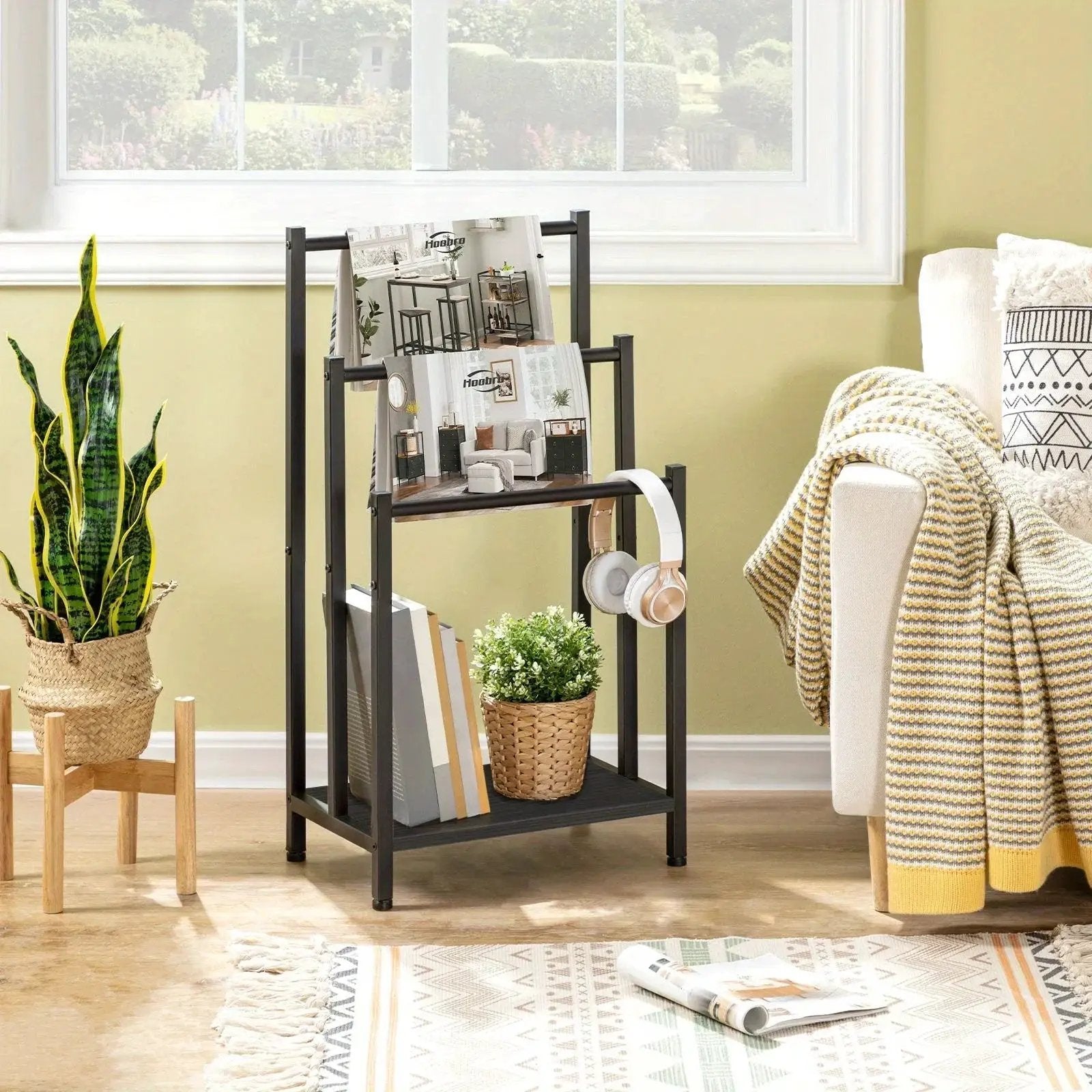 Towel Rack - Industrial Metal Black 3 Tier by House Of Avana