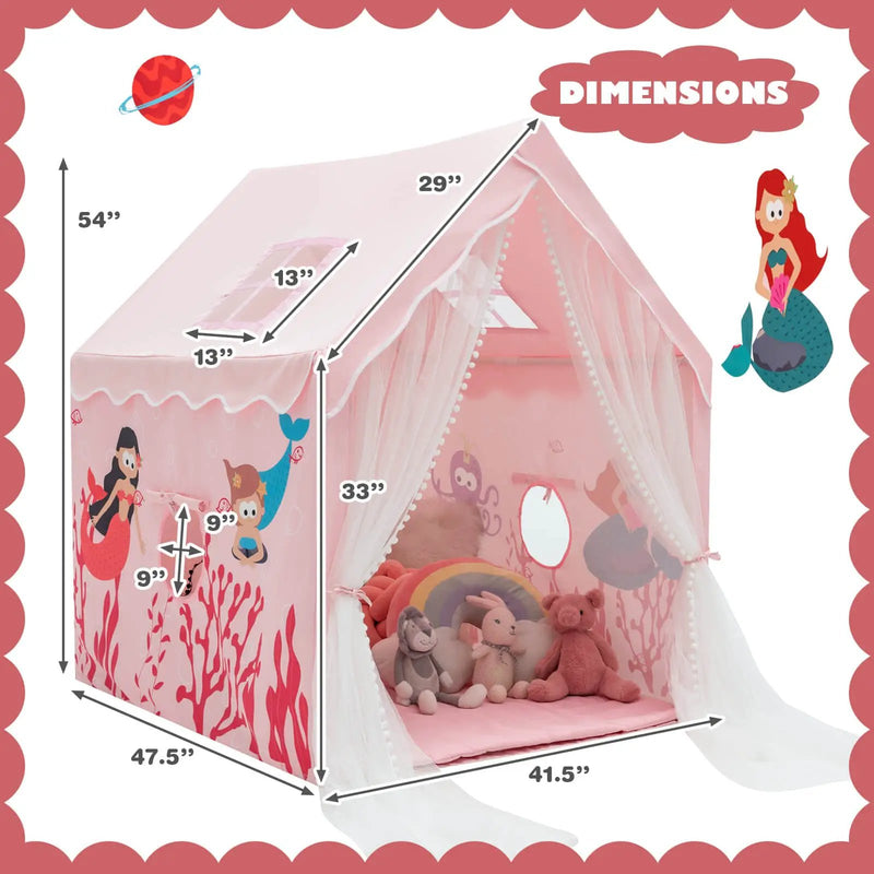 Large Kids Play Tent with Removable Cotton Mat by DirectDeals