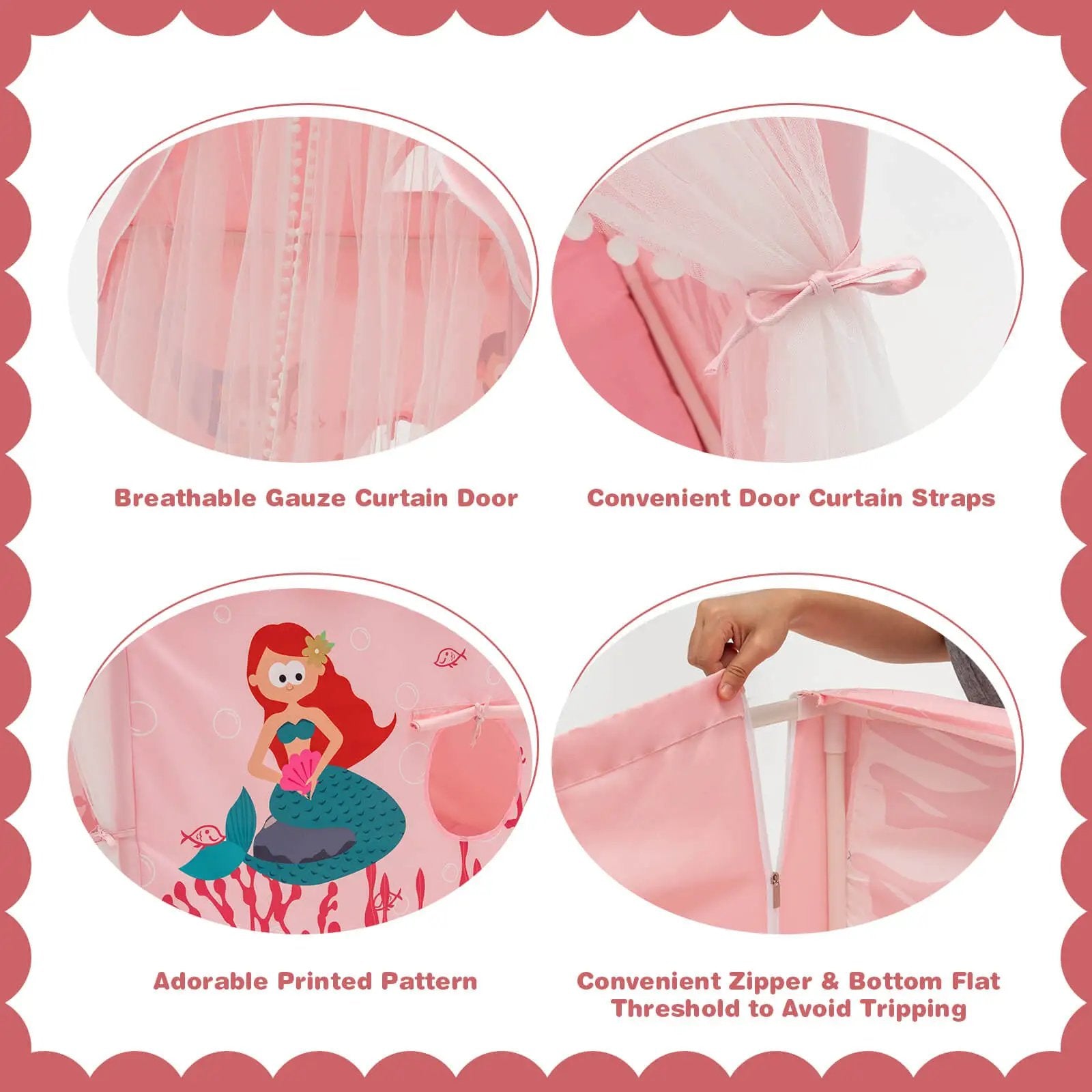 Large Kids Play Tent with Removable Cotton Mat by DirectDeals