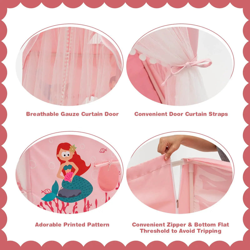 Large Kids Play Tent with Removable Cotton Mat by DirectDeals