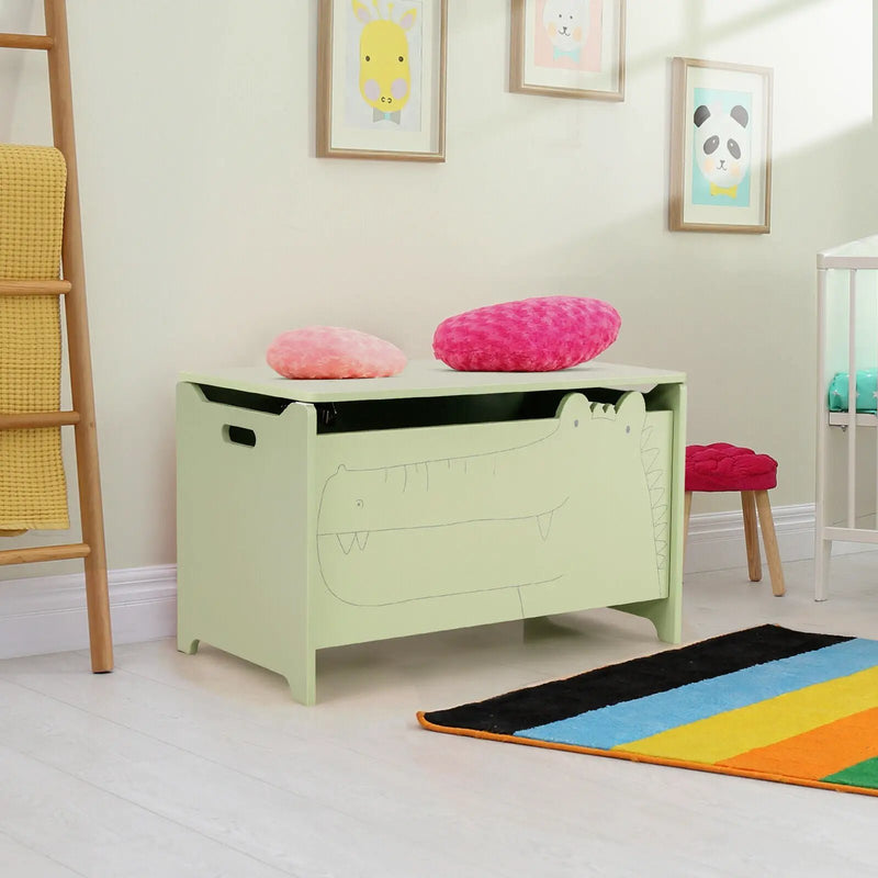 Wooden Kids Toy Box with Safety Hinge by DirectDeals