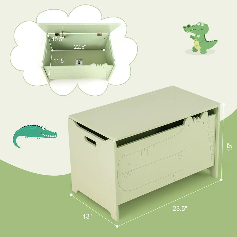 Wooden Kids Toy Box with Safety Hinge by DirectDeals