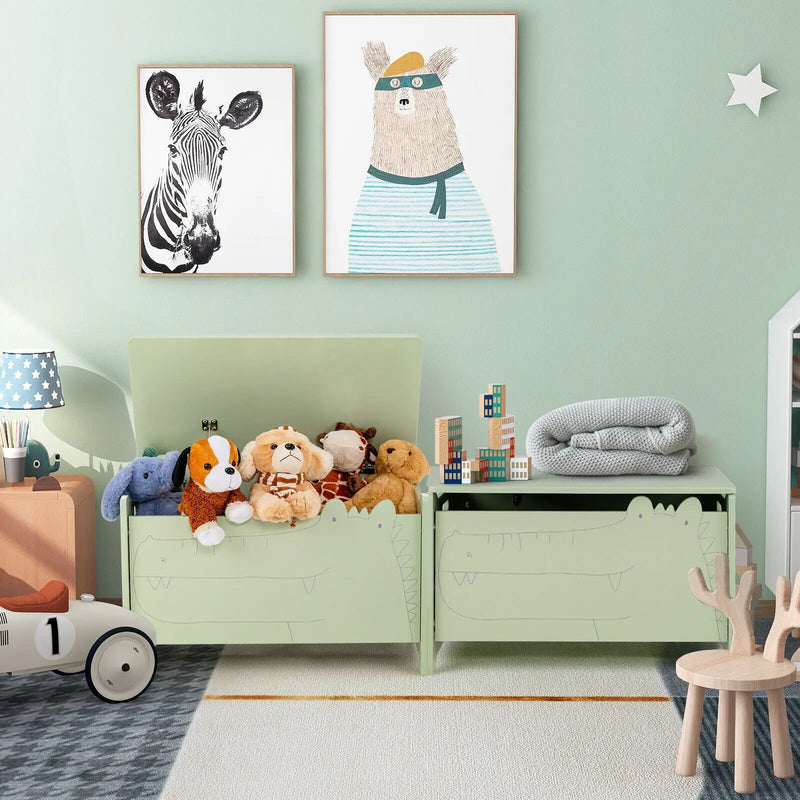 Wooden Kids Toy Box with Safety Hinge by DirectDeals