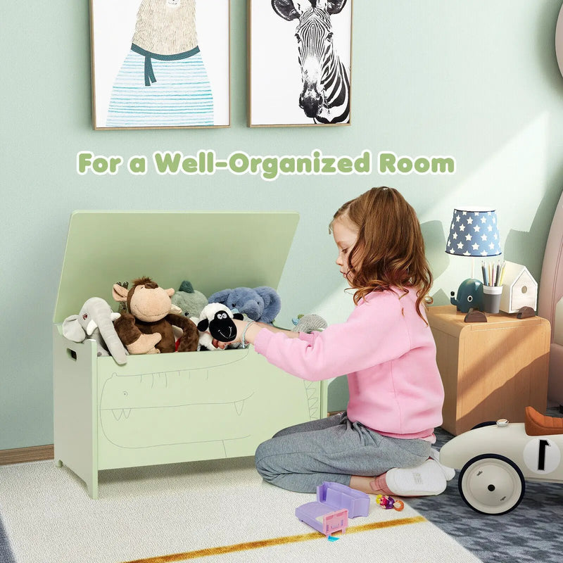 Wooden Kids Toy Box with Safety Hinge by DirectDeals