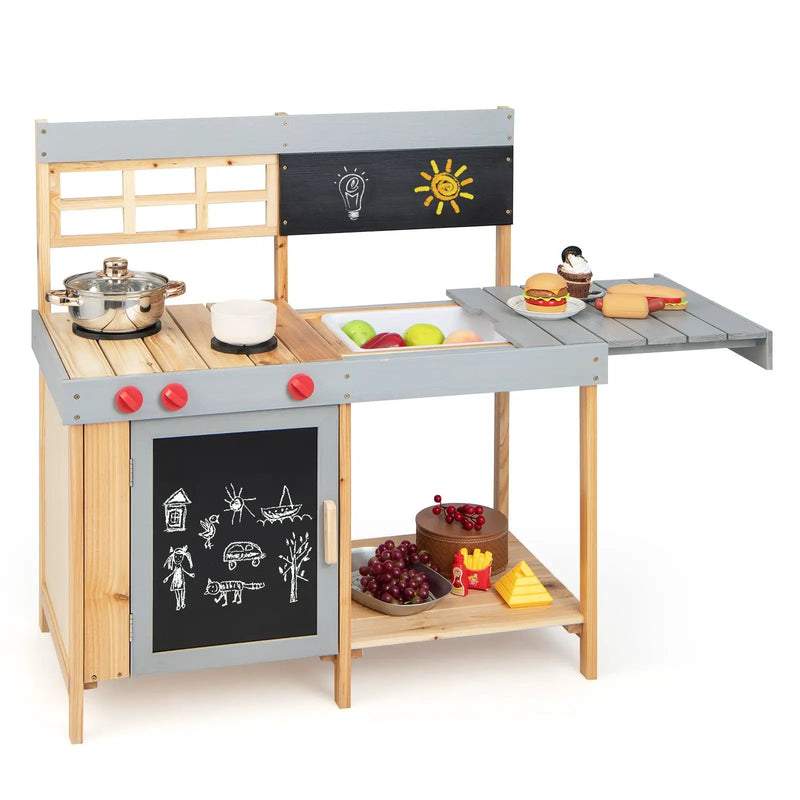 Outdoor Kid's Mud Kitchen Set with Detachable Water Box for Toddlers Over 3 by DirectDeals