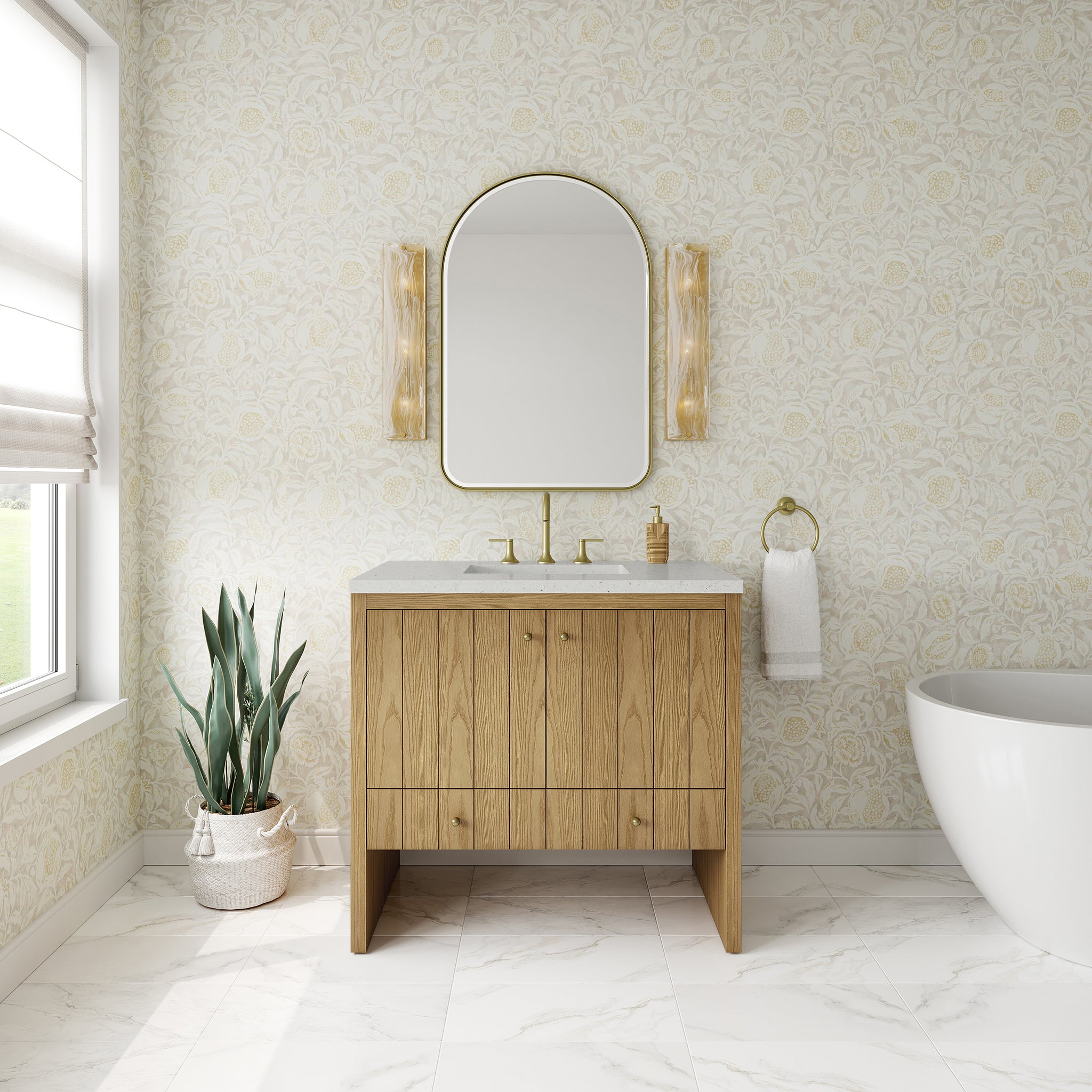 James Martin Hudson 36" Single Bathroom Vanity, Light Natural Oak, view 24