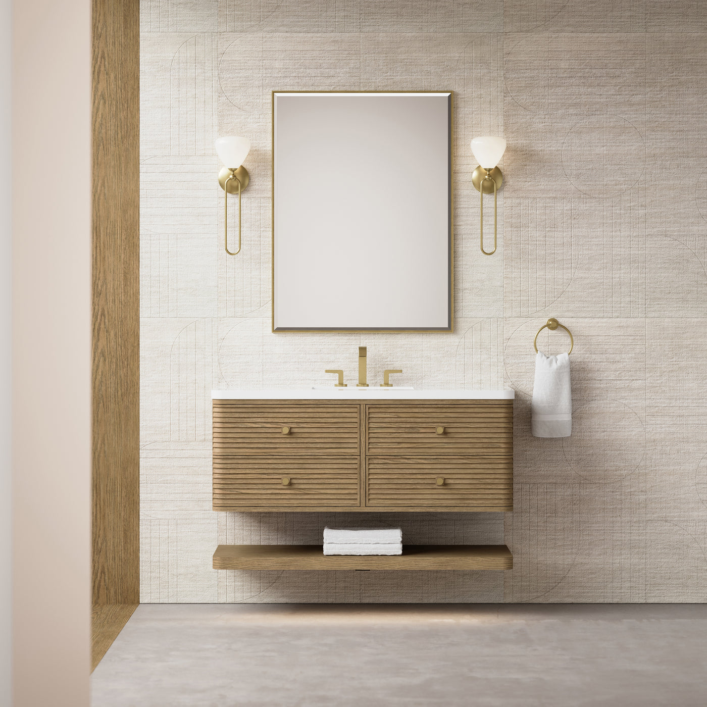James Martin Allamari 48" Floating Single Bathroom Vanity, Dune Mist by James Martin