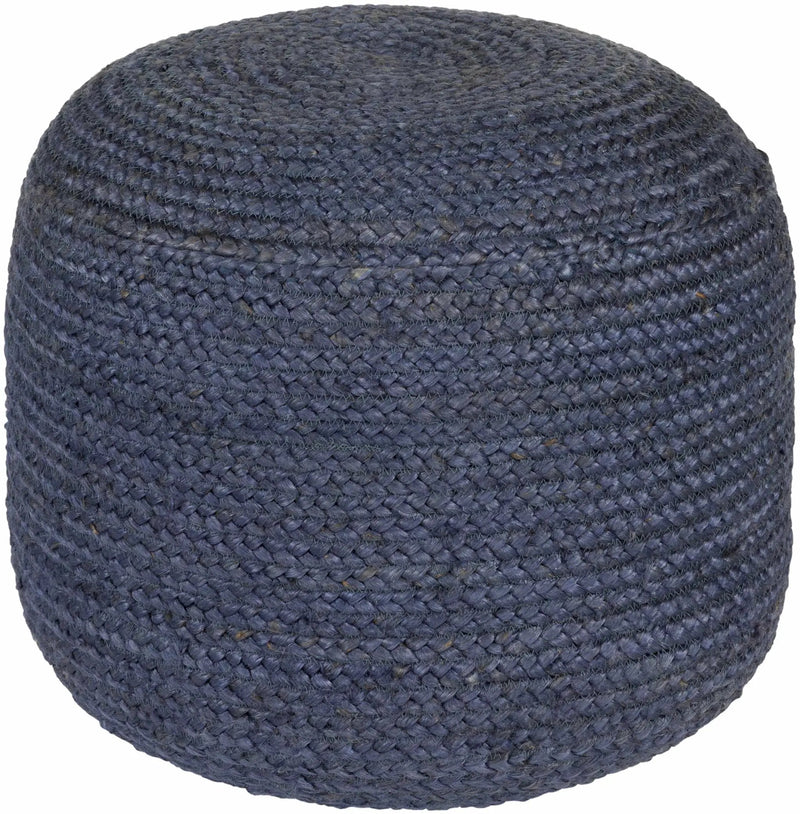 Gail Navy Jute Knitted Pouf by Boutique Rugs
