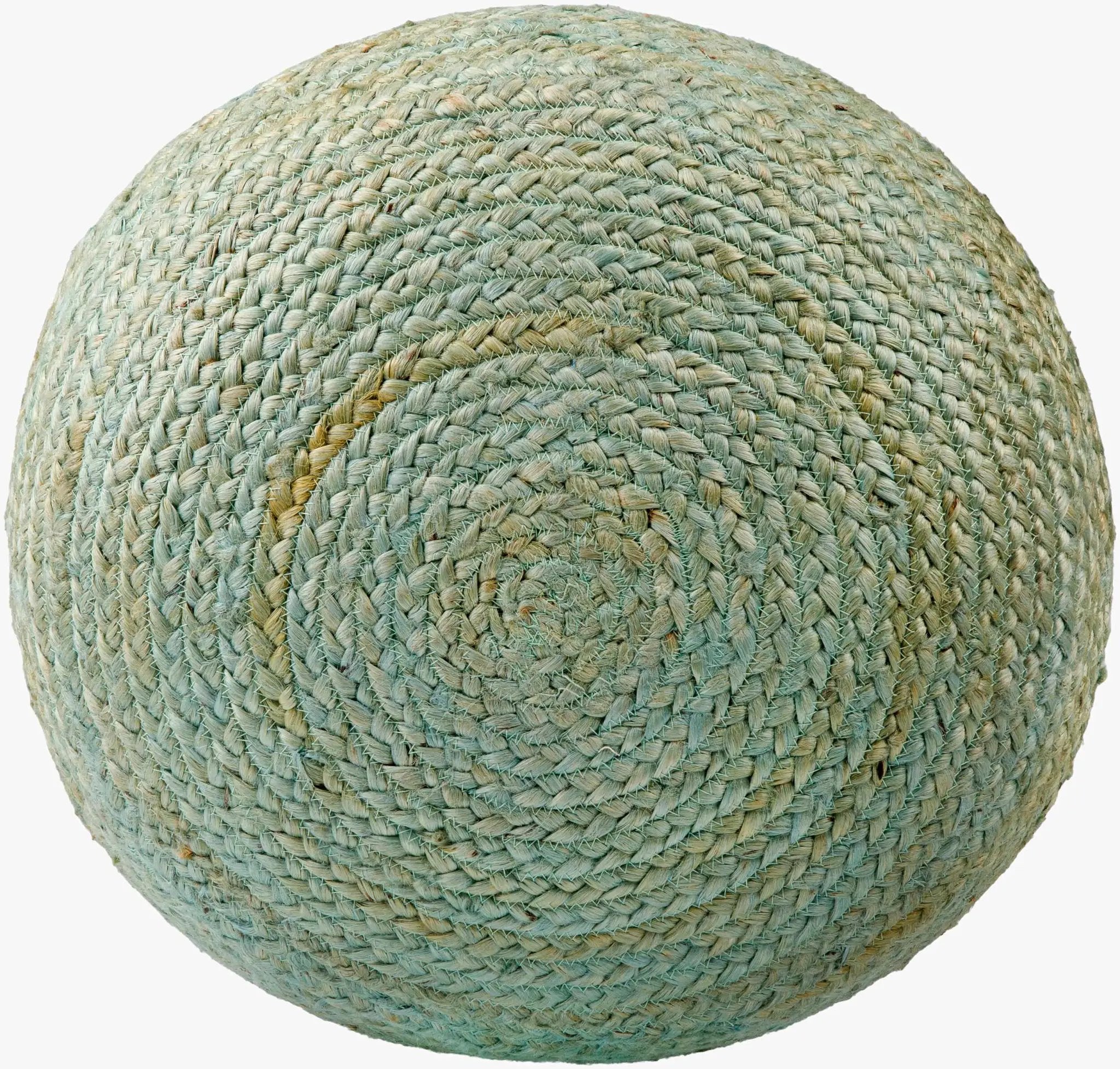 Jenkinjones Knitted Aqua Jute Pouf by Boutique Rugs